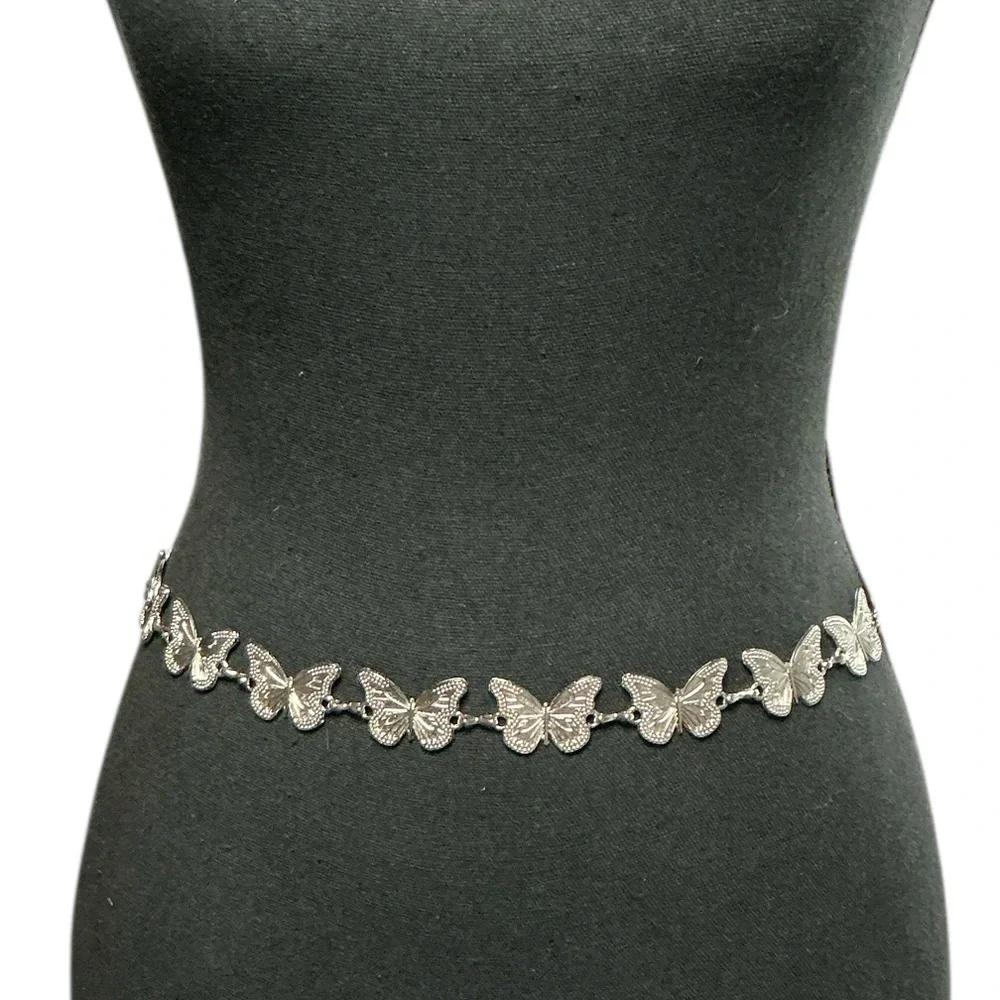 Elegant Silver Butterfly Concho Belt